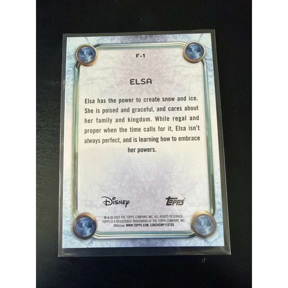 2025 Topps Disney Wonder #F-1 Elsa Frozen Character Variation Collectible Card